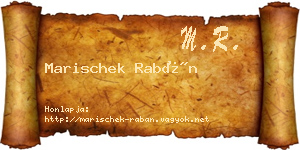 Marischek Rabán névjegykártya